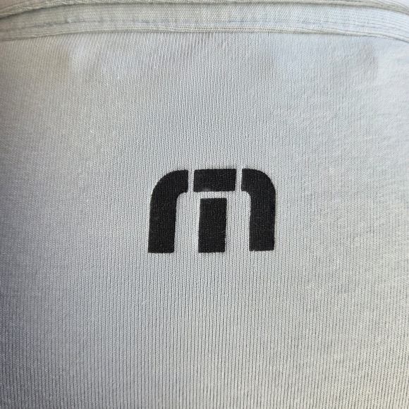 Travis Mathew Sky Blue Striped Polo Shirt With Monogram Size XL - Picture 5 of 8